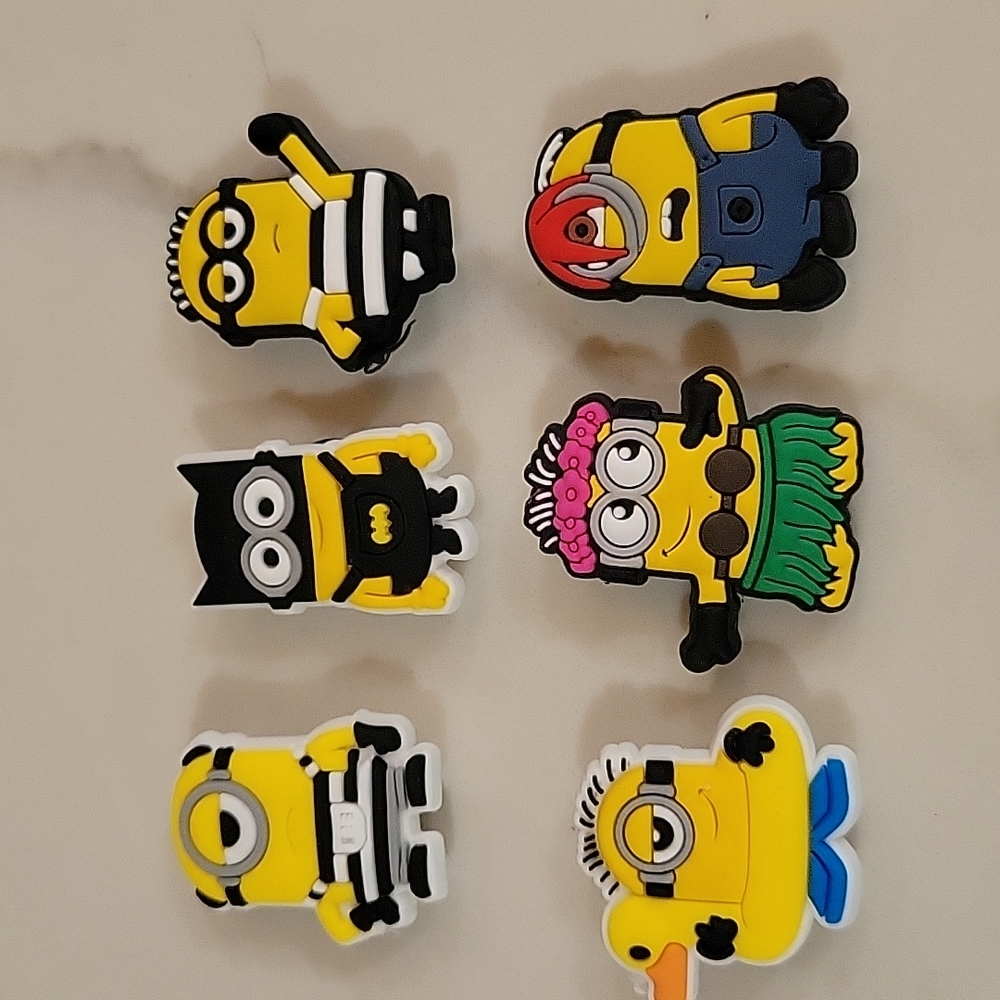 6pcs Minions Characters Croc Shoe Charms